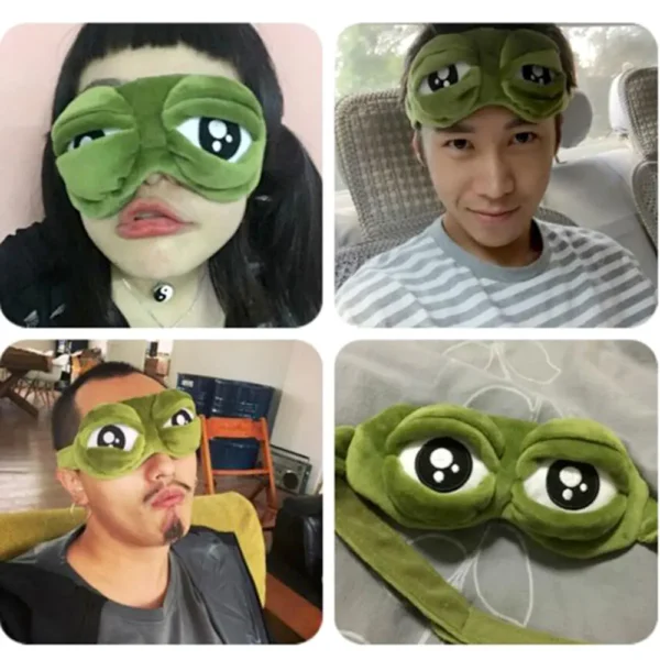 3D Sad Frog Sleep Mask Natural Sleeping Eyeshade Cover Shade Eye Patch For Travel Office Room Relieve Stress Anxiety Gift - Image 5