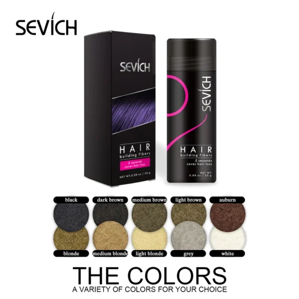 Sevich 25g hair building fibers powder hair loss products bald extension thicken hair spray jar keratin - Image 3