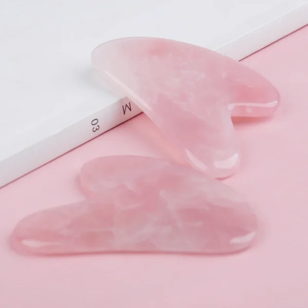 Gua Sha Massage Board for Face Rose Pink Guasha Plate Jade Face Massager Scrapers Tools for Face Neck Back Body - Image 2