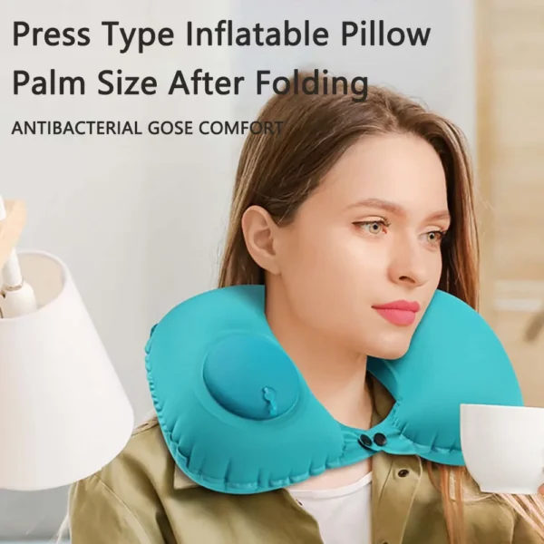 TARKA Flocking Inflatable Neck Pillow Portable Pillow Can Be Stored Self Filled Suitable For Outdoor Travel Camping Hiking - Image 5