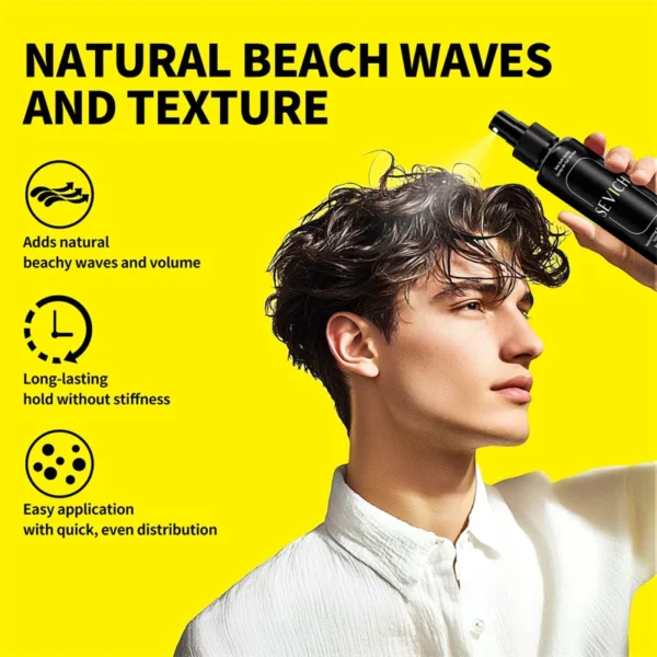 100ml Natural Sea Salt Spray For Hair Men Women Instant Texture Volume Hair Volume Powder Long-Lasting Hold Wave Hair Spray Set - Image 3