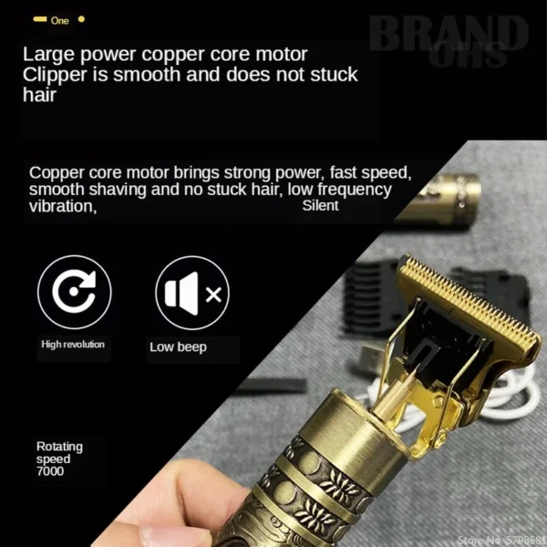 Hot Sale Vintage T9 Electric Cordless Hair Cutting Machine Professional Hair Barber Trimmer For Men Clipper Shaver Beard Lighter - Image 4