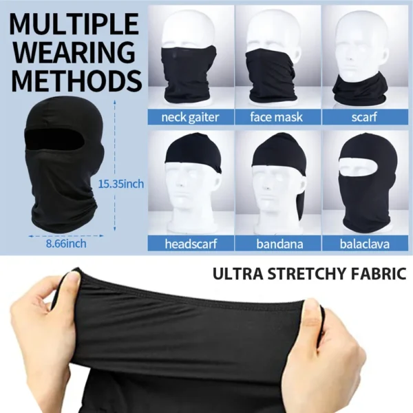 Ski Mask for Men Full Face Mask Balaclava Black Ski Masks Covering Neck Gaiter - Image 3