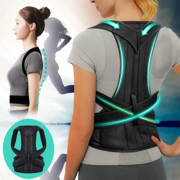 Reinforced Belt Lumbar Column Posture Corrector Vest  Adjustable Back Support Strap Shoulder Spine Brace Neck Stretcher Trainer - Image 4