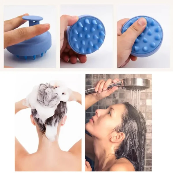 Silicone Shampoo Brush Head Scalp Massage Comb Clean The Scalp Thoroughly Body Massage Brush Bath Brush Salon Hairdressing Tool - Image 6