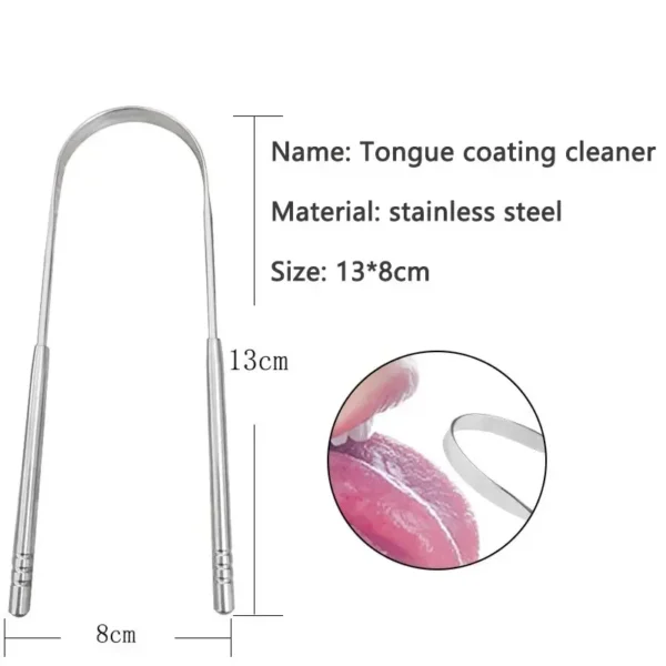 4 Colors Stainless Steel Tongue Scraper U-shaped Metal Fresh Breath Cleaning Coated Tongue Toothbrush Oral Hygiene Care Tools - Image 6