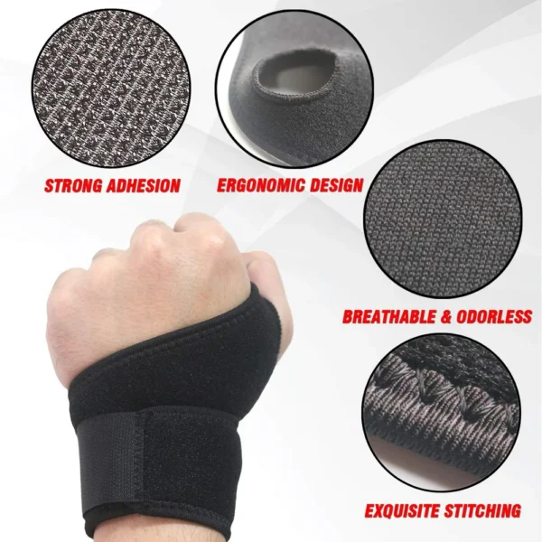 1Pc Gym Wrist Band Sports Wristband New Wrist Brace Wrist Support Splint Fractures Carpal Tunnel Wristbands for Fitness - Image 4