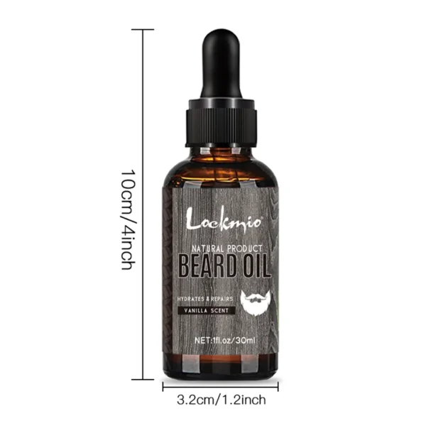 LOCKMIO Natural Beard Oil for Men Vanilla Scent Hydrates Repairs Beard Roots Growth Fuller Thicker Styling Care - Image 6